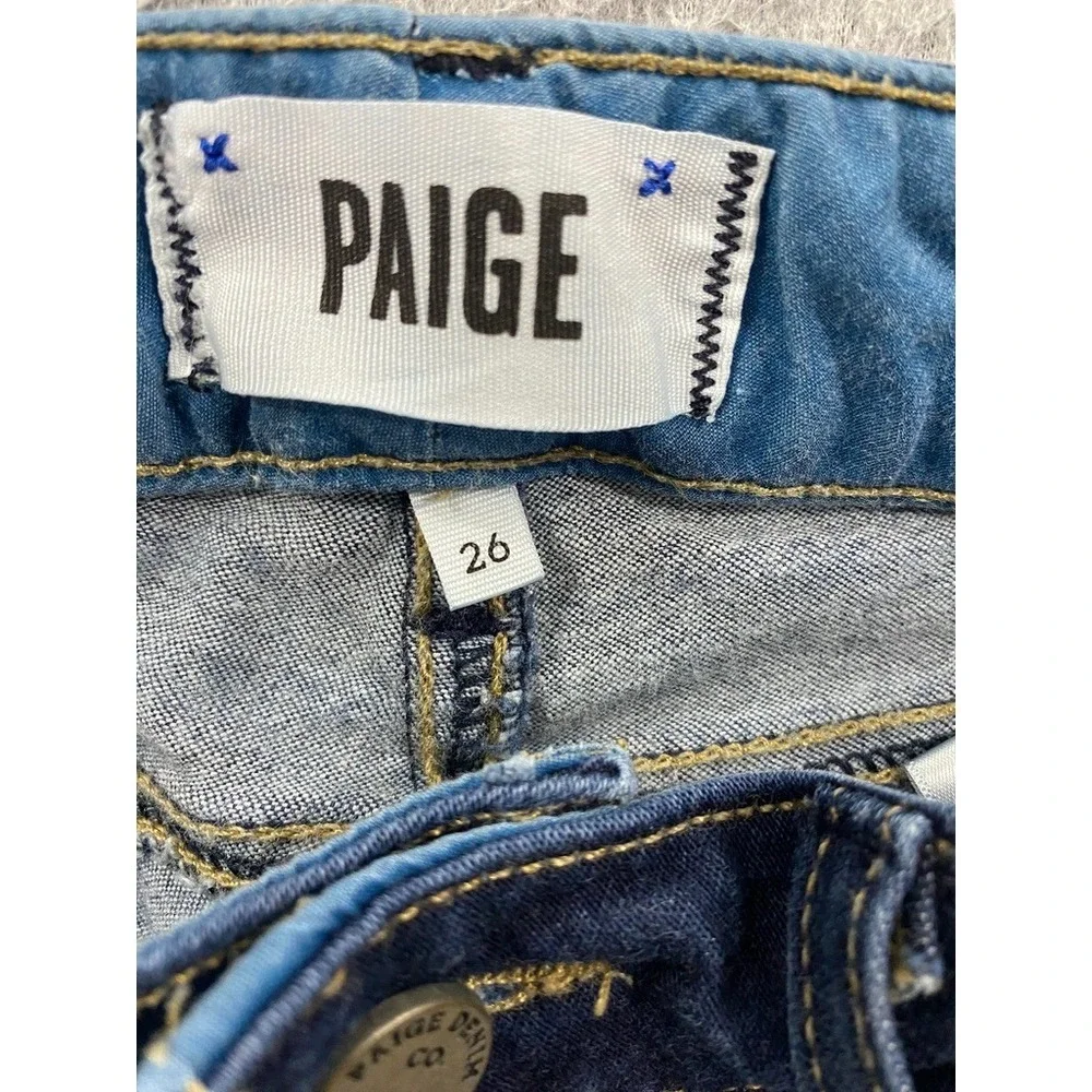 Paige High Rise Bell Canyon Flare Jeans Women's 26 Blue‎ Denim Stretch Pants USA - Picture 6 of 9